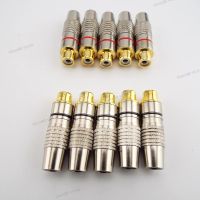 50pcs Wholesale Gold Plated RCA Female Jack Plug Connector Solder Audio Video Adapter RCA Female Convertor for Coaxial Cable WB5TH