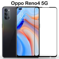 ฟิล์มกระจก นิรภัย เต็มจอ กาวเต็มแผ่น ออปโป้ รีโน่4 (5จี) ขอบสีดำ For OPPO Reno4 (5G) Full Glue Tempered Glass Screen (6.4") Black