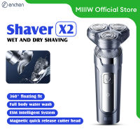 ENCHEN Electric Shaver X2 มีดโกนหนวด เครื่องโกนหนวดไฟฟ้า Mens portable rechargeable 3-blade shaver ซิลเวอร์วิง