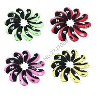 10pcs/set Neoprene Transparent Window Golf Club Iron Head Covers golf iron Covers 8 colors for option