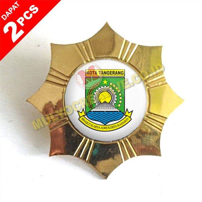 Pin Logo Kota Tangerang Lencana Wing Logo Kabupaten Kota Pin Daerah Pin Kota Tangerang / 2pcs