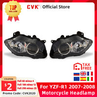 CVK ไฟหน้ารถจักรยานยนต์ไฟหน้าสำหรับ YAMAHA YZF 1000 R1 2007 2008 YZF-R1 07-08ไฟหน้าไฟหน้า Assembly