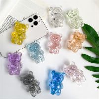 INS Glitter Sequins Crystal Bear Phone Stand Universal Phone Holder Griptok Support For iPhone Grip Tok Folding Finger Stand