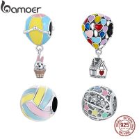 Bamoer 100% Sterling Silver 925 Charm hot air balloon 4 types Fit Bracelet DIY Jewelry Making Fashion Accessories SCC1966