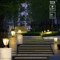 Smart APP Control Solar LED Light Outdoor Pillar Lights Column Head Lamps Decorative Home Gate Column Wall Villa Courtyard Lamp