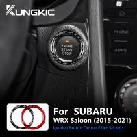 【Xiaofeitian อุปกรณ์ประดับยนต์】 ตกแต่งรถยนต์สำหรับ Subaru Wry รถเก๋ง2015-2021สติกเกอร์คาร์บอนไฟเบอร์สตาร์ทหยุดตกแต่งภายในเครื่องยนต์รถขอบปุ่มจุดระเบิด