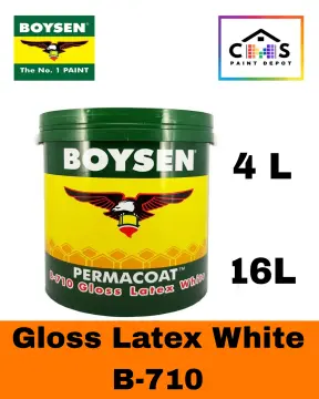 Boysen Permacoat White Latex Arcylic Paint - Flat / Semi-gloss / Gloss - 1L  / 4L / 16L