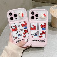 เคส Hello Kitty 3D ลายการ์ตูนน่ารักพร้อมหัวเคสโทรศัพท์มือถือ KT สำหรับ iPhone 14ProMax 14Pro 14 14 14Plus เคสนิ่มสำหรับ iPhone 13ProMax 13Pro 13ครอบคลุมโทรศัพท์เคสสำหรับ Apple 12 11เคสห่อหุ้ม