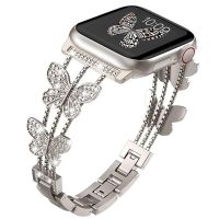 ♘۩ Butterfly Strap For Apple Watch 7 8 Band 41mm 45mm Jewelry Metal Women Bracelet IWatch Ultra 49mm 6 SE 5 4 40mm 44mm Accessories