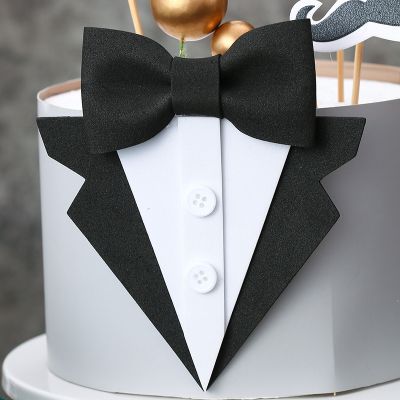 Eva Suit Bow Tie Suit Happy Fathers Day Cake Topper Happy Birthday Dad Cake Decoration Cake Decorating Tools Party Favors