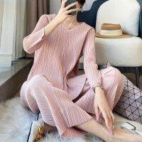 COD SDFERTGRTYTYUYU CP Super Value Two-Piece Set Womens Spring Autumn New Style Western Age-Reducing Trendy Suit Loose Top Straight Pants