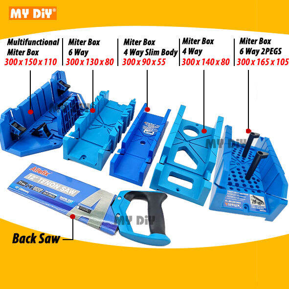 MYDIYHOMEDPEOT Multifunctional Miter Box With Backsaw 22.5 45 90
