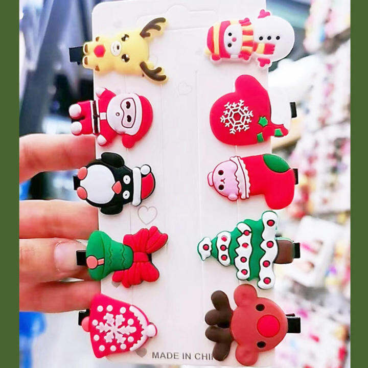 ins-hairpin-soft-rubber-hair-clip-cartoon-hairpin-snowman-hair-accessories-christmas-hairpin-broken-bangs-hairpin