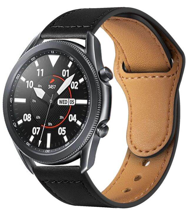 มาแรง-สายหนังสำหรับนาฬิกา-samsung-galaxy-watch-4-5-active-2-s3เกียร์-frontier-กำไล-huawei-watch-gt-2e-pro-3-band-20mm-22mm