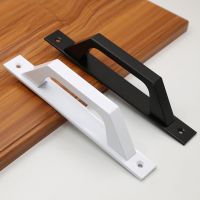 Wooden Door Pull Handle Aluminum Alloy Sliding Push Pulls Gate Shed Garage Cabinet Door Handle Alloy Furniture Hardware