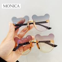 卐✆❈ Summer Girl Boys Cute Kids Rimless Sunglasses 2023 Animal Cartoon Bear Children Baby Outdoor Sun Glasses Lunette Soleil Enfant