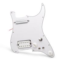 Alnico 5 Prewired Strat Pickguard Coil Splitting Pickguard HH(Mini Humbucker+Humbucker) Loaded Pickguard with Humbucker Pickups