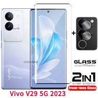 ฟิล์ม Vivo V29 2023 5ก. 2 In 1ปกป้องหน้าจอสำหรับ V29 V 29 VivoV29 V29Pro V29E 29 V Pro 5ก. 2023กระจกนิรภัยป้องกันเต็มพื้นที่เลนส์หลังฟิล์มกันรอยด้านหน้า