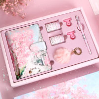 Sakura Hand Account Book Gift Box Set A6 Loose-leaf Notebook Agenda Planner Gift Set Student Notebook Stationery