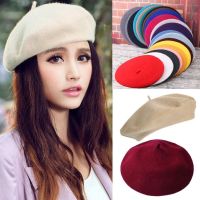 30 colors available Women Girl Beret French Artist Warm Wool Winter Beanie Hat Solid Color Retro Beret Elegant Lady Winter Caps