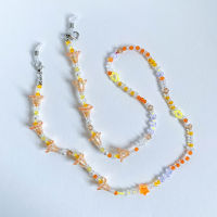 สายคล้องแมสก์ สายคล้องแว่น Floral Garden in Orange Mask Strap/Glasses Strap Handmade by Ms.July Store