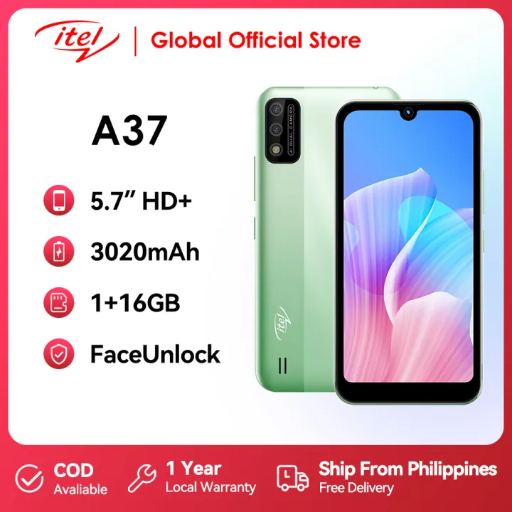 itel A37 Smartphone┃1GB+16GB┃Face Unlock┃One Year Local Warranty┃Ship ...