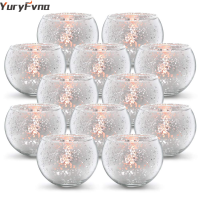 YuryFvna 612 Pcs Mercury Glass Candle Holders Votive Tealight Candlestick Wedding Centerpieces Parties Home Decoration Gift