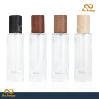 ขวดสเปรย์ทรงกระบอกใส ชนิดขวดแก้ว ฝาครอบไม้ ปริมาณบรรจุ 30ml