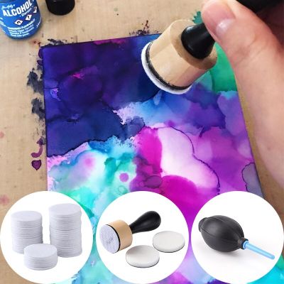 Alcohol Ink Mini Applicator Tool Felts 50pcs/set Replacement for Applying Alcohol Inks DIY Scrapbooking Cards Background Making  Scrapbooking