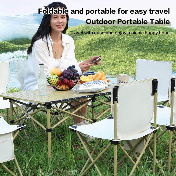 Outdoor Picnic Portable Folding Camping Table Chair Aluminum Alloy