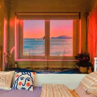 ✢✚ Home INS Hanging Wall Cloth Sunset Glow Window Tapestry Scenery Background Fabric Room Bedroom Bedside Decoration Tapestries