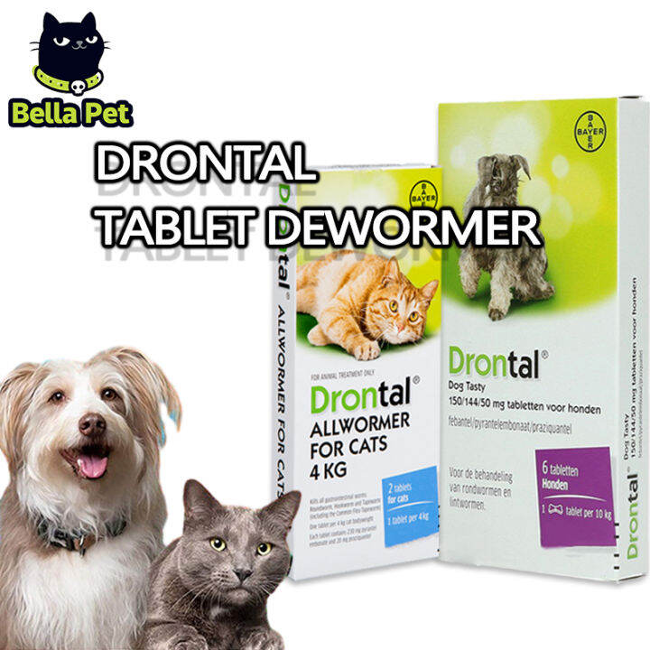 Drontal 1 Tablet Dewormer Tablets for Dog Cat Flea Remover Anti Flea ...