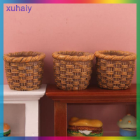 xuhaiy 1PC 1:12ตุ๊กตาขนาดเล็กเรซิ่นตะกร้ารุ่นตุ๊กตาอุปกรณ์ครัว