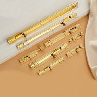 1Pcs Brass Doors Slide Latch Lock Bolt Latch Barrel Home Gate Safety Hardware Screws 4 Size 1.5/2/3/4 Inch Gold Color Door Hardware Locks Metal film r