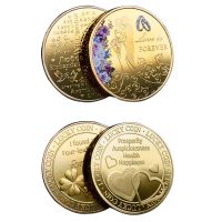 【YD】 Colorful Commemorative Gold Coin for Wedding Anniversary Happiness Collectible Coins Souvenir Medal Gifts