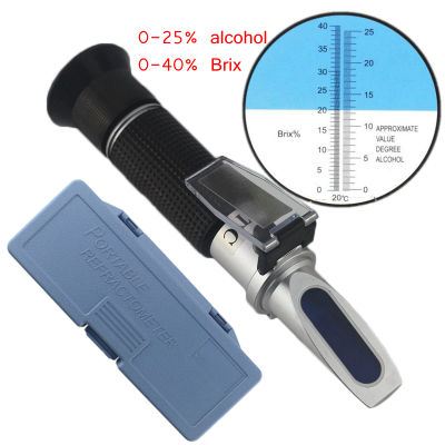 Wine Refractometer Alcohol 0-25 Sugar Content Meter Brix Tester 0-40 Red Wine Concentration Tool