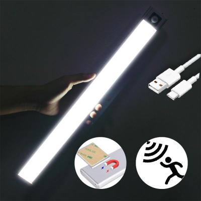 LED Induction Cabinet Lamp Motion Sensor Night Light USB Charging Kitchen Wardrobe Stairs Corridor Magnetic Strip Light Cabinets