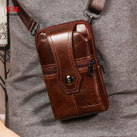 High Quality Men Genuine Leather Single Shoulder Bag Vintage Real Cowhide Chest Packs Belt Phone Pouch Bag For Men Crossbody