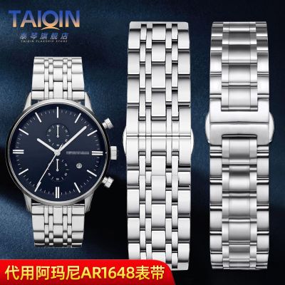 Suitable for Armani AR1648 stainless steel watch strap male AR0389 1981 AR11238 strap steel strap 22mm