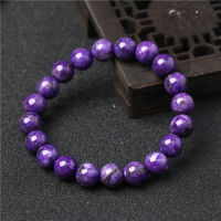 ของแท้ธรรมชาติสีม่วง Charoite สร้อยข้อมืออัญมณีผู้หญิงรอบลูกปัดเครื่องประดับ8mmm 9mm10mm 11มม. 12มม. รัสเซีย Healing รัสเซีย AAAAA