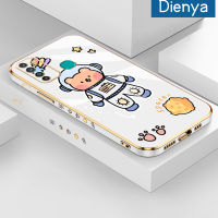 Dienya เคสสำหรับ Infinix Hot 9 Pro เคส X655C การ์ตูนพื้นที่หมีใหม่กรอบสี่เหลี่ยมพื้นผิวเคสนิ่มซิลิกาเจลกันกระแทกเคสมือถือรวมเลนส์กล้องถ่ายรูปฝาครอบป้องกัน