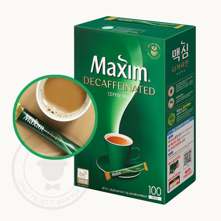 กาแฟเกาหลีสำเร็จรูป-korean-maxim-maxim-decaffeinated-coffee-mix-12g-x100-sticks