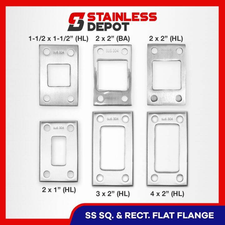 1PC Stainless Flat Flange Square Rectangular Flange Square Tube Tubular ...