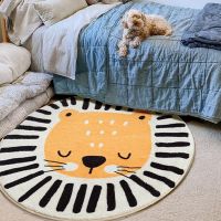 【SALES】 Nordic Carton Round Rug Carpets for Home Living Room Bedroom Kids Room Blanket Plush Floor Mat Decoration Salon Pile Area Rug