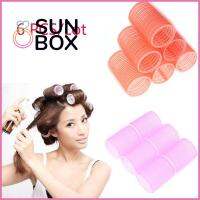 SUN BOX 6 Pcs Random Color หลายขนาด เครื่องมือจัดแต่งทรงผม ของขวัญ มืออาชีพ ซาลอน ที่ม้วนผม จับเอง ลูกกลิ้งผม