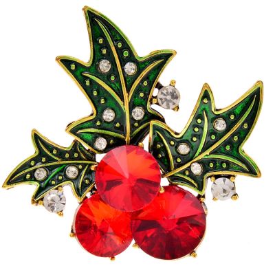 CINDY XIANG Rhinestone Red Color Fruit Brooch Cherry Pin Christmas Design Fashion Accessories Winter Jewelry Dropshipping