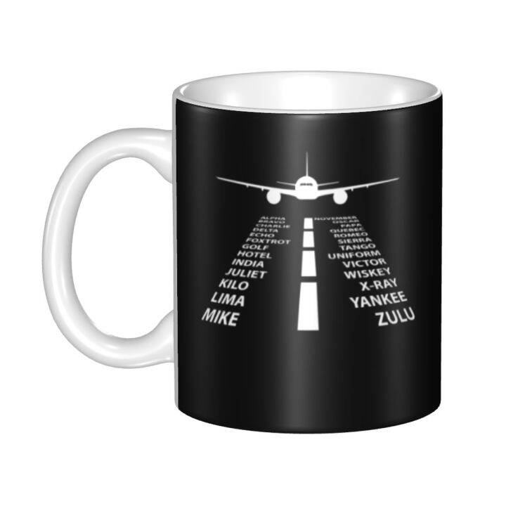 Personalized Alphabet Pilot Airplane Aviation Gift Coffee Mugs