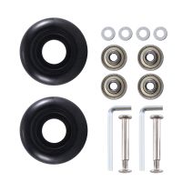 4pcs 45mm x 19mm Luggage Suitcase Replacement Wheels PU Swivel Caster Wheels with 6mm Carbon Steel Repair Kit