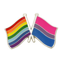 Rainbow Bisex Cross Flag Lapel Pin สีธงป้าย TEE หมวกป้ายโลหะสำหรับเสื้อยืดของขวัญและตกแต่งเสื้อ (10ชิ้นล็อต)