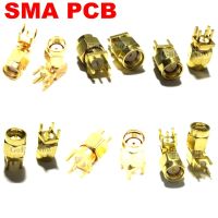 5pcs FREE SHIPPING  SMA Female Jack Male Plug Adapter Solder Edge PCB Straight Right angle Mount RF Copper Connector Plug Socket Electrical Connectors